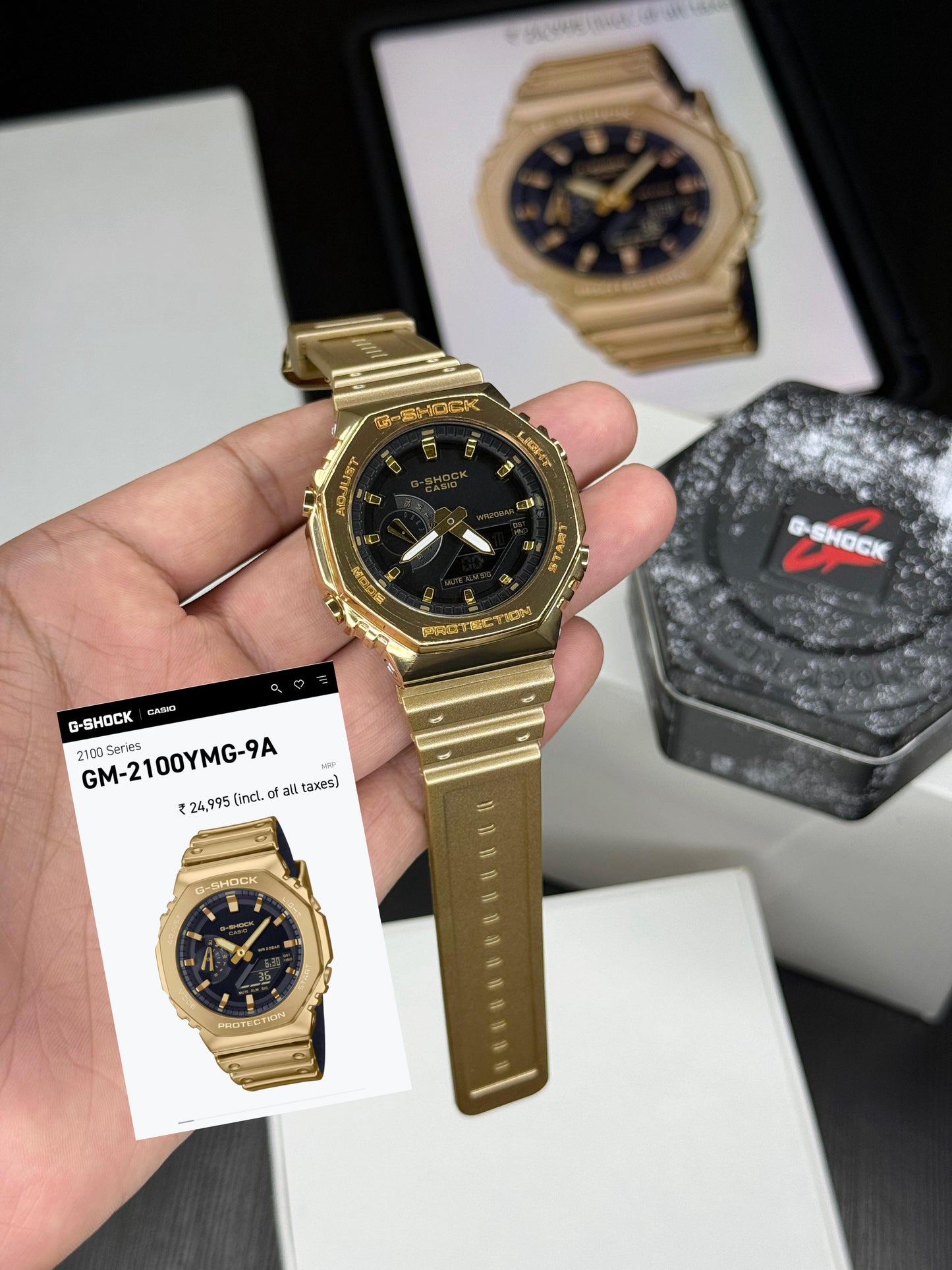 G-shock Metal Bezel coloured Gold